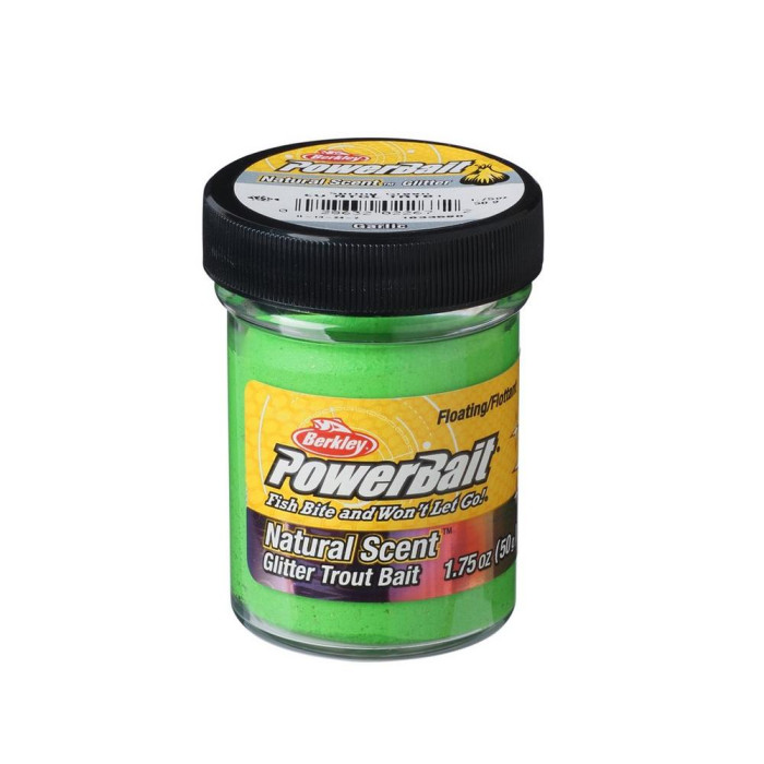 BERKLEY PowerBait Garlic Glitter Trout Bait – Spring Green – 50g (1.75 oz) 1