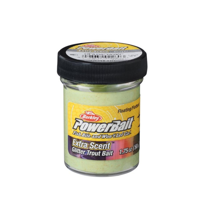 Cebo para trucha BERKLEY PowerBait Garlic Glitter - Sunshine Yellow - 50g (1.75 oz) 1